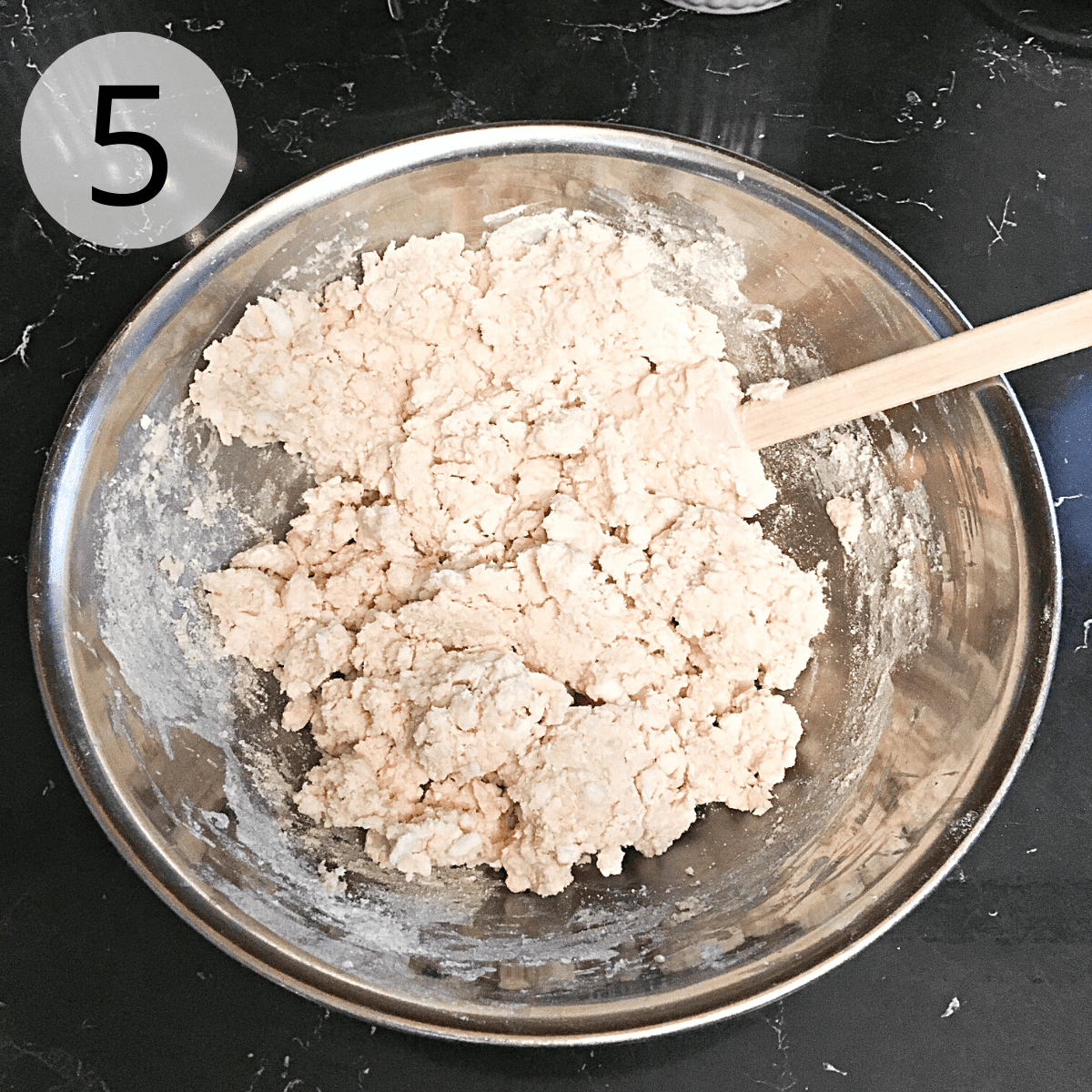 Mixing the scone dough.
