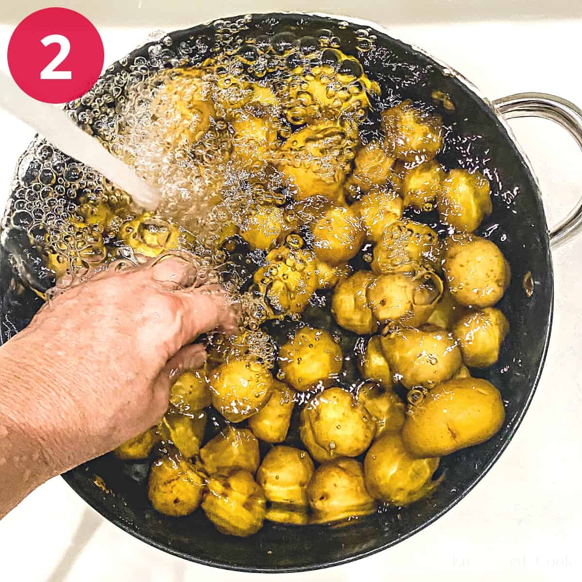 Process Photo 2 - Covering the potatoes with cold water.