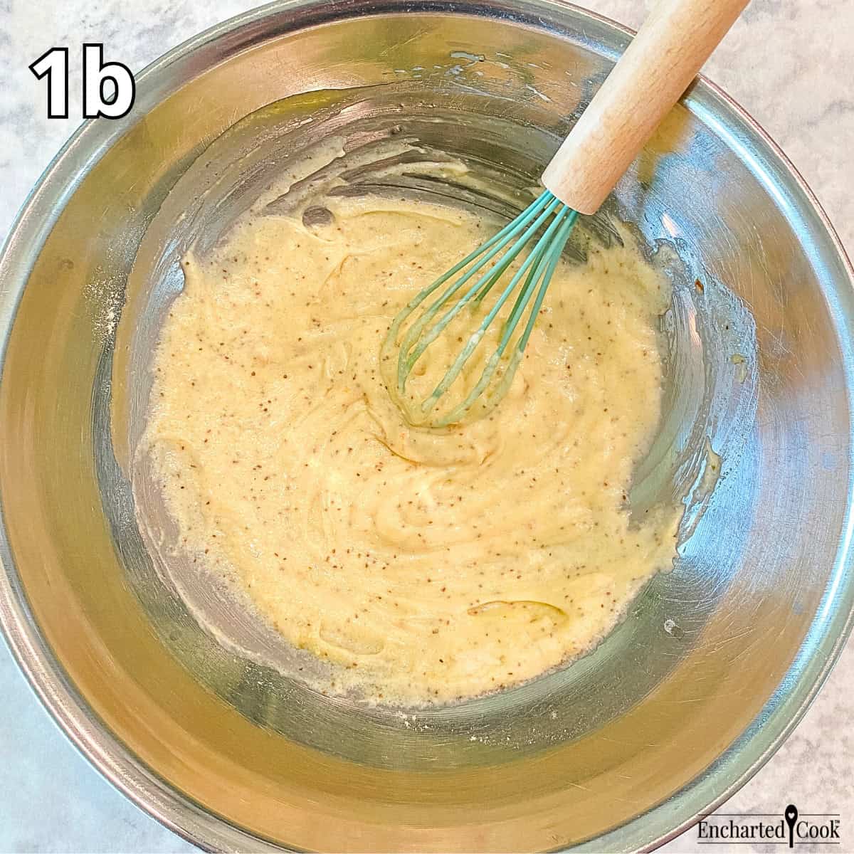 Process Photo 1b - The coleslaw dressing ingredients, mixed in a large mixing bowl.