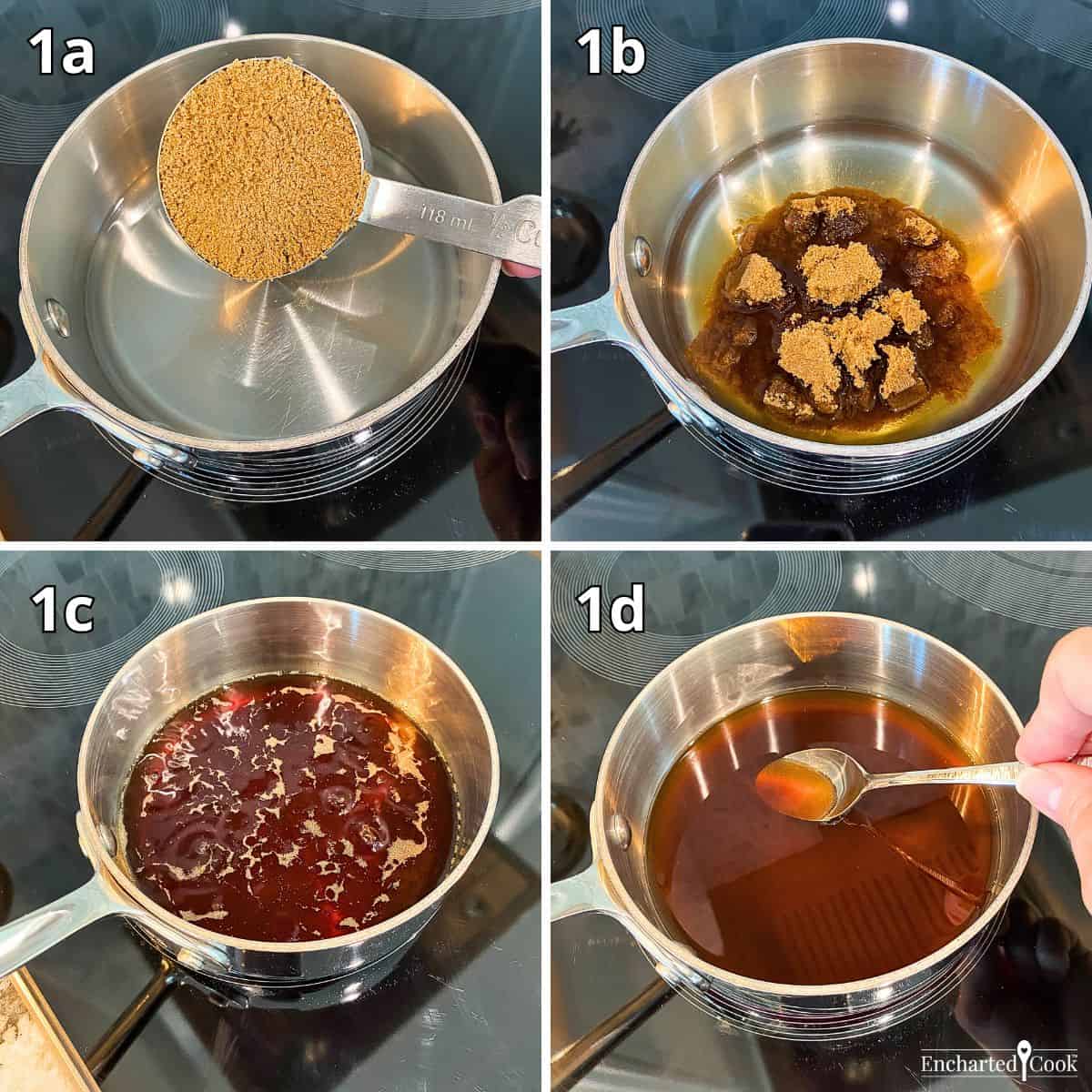 Making Brown Sugar Simple Syrup Collage of Process Photos