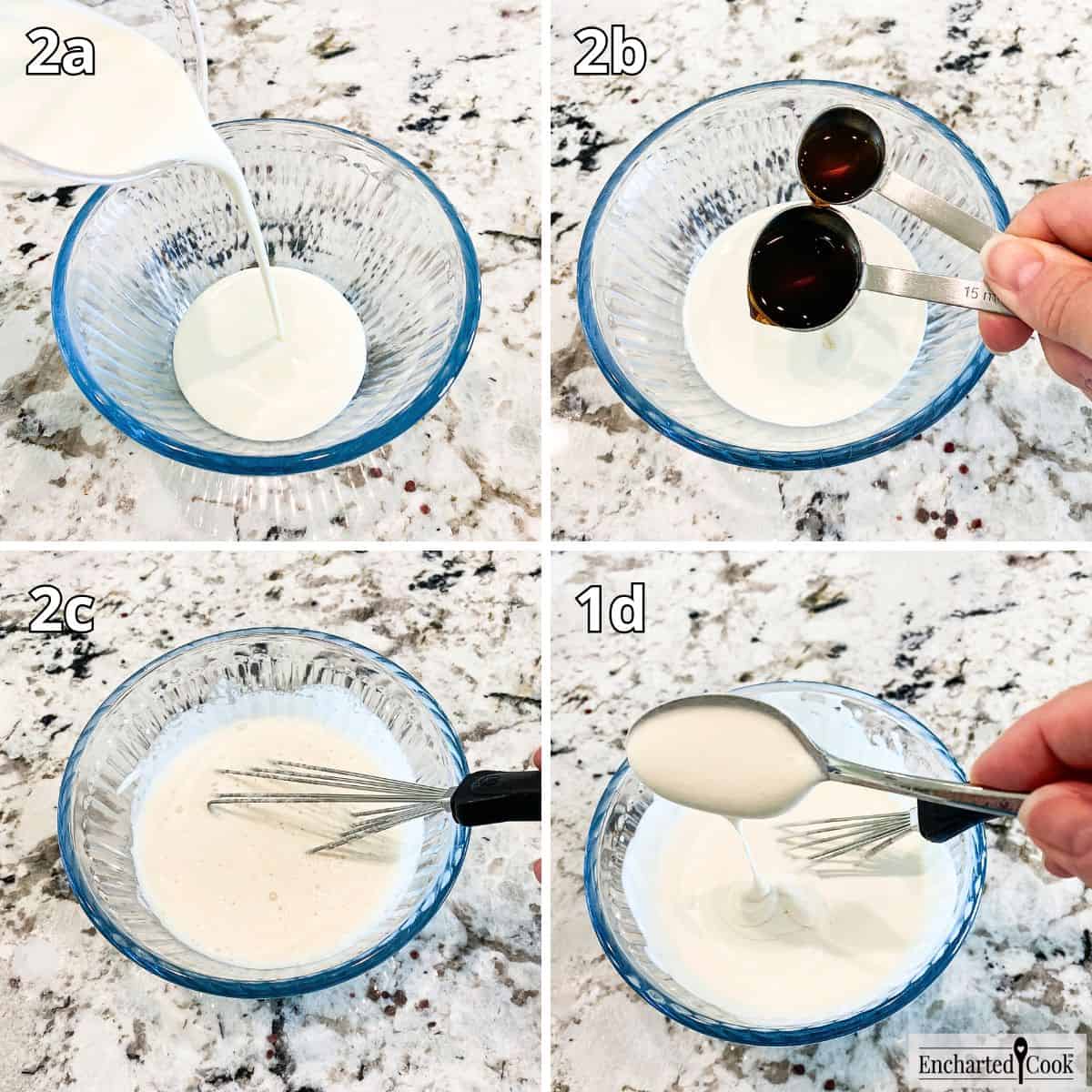 Making Irish Cream Flavored Heavy Cream Collage of Process Photos