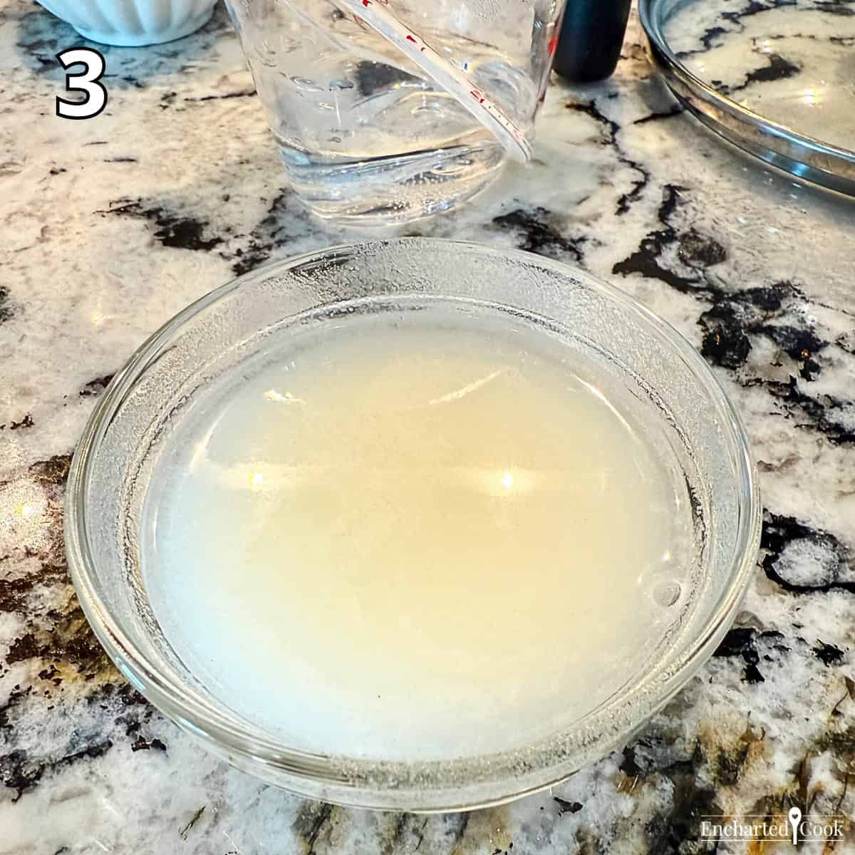 Process Photo 3 - A slurry made from hot water and flour in a small bowl.