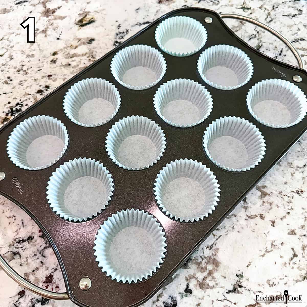 Process Photo 1 - A muffin and cupcake pan with liners.