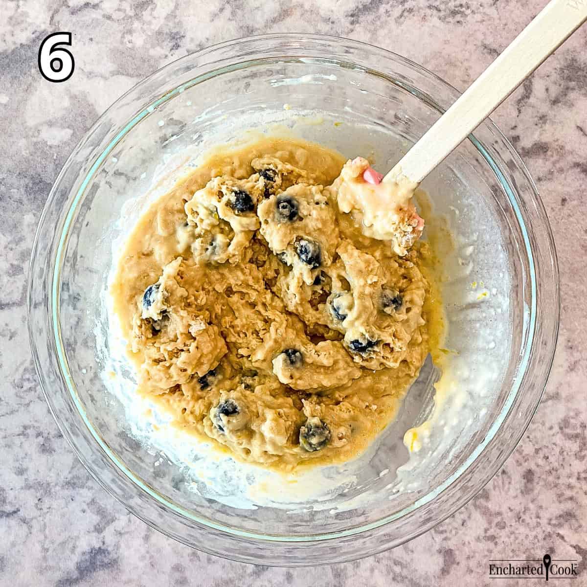 Process Photo 6 - The blueberries are folded into the batter.