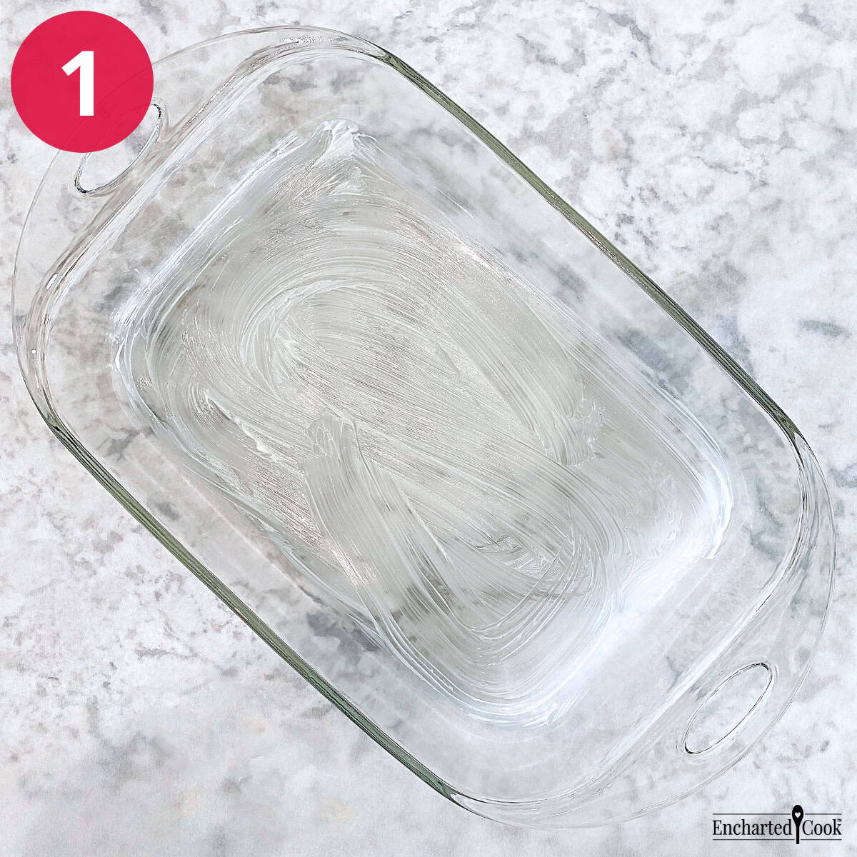 Process Photo 1 - A glass dish is buttered.