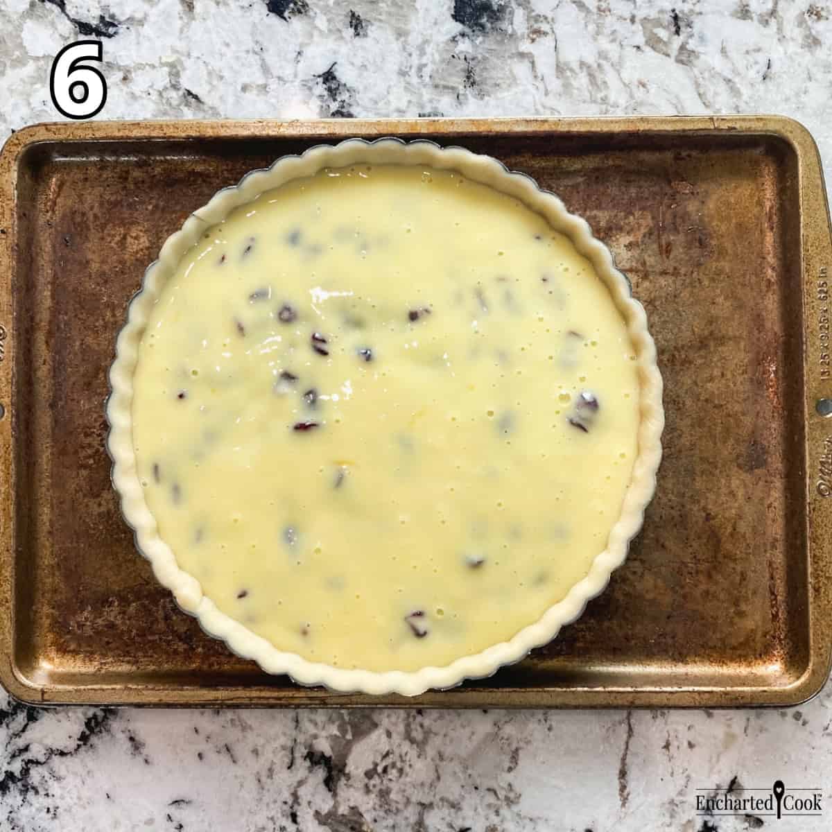 Process Photo 6 - Transfer pie filling into pie shell.