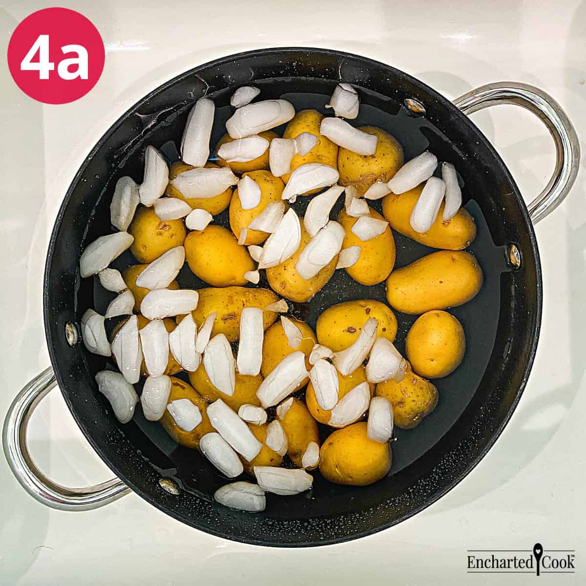 Process Photo 4a - Cooling cooked potatoes quickly.