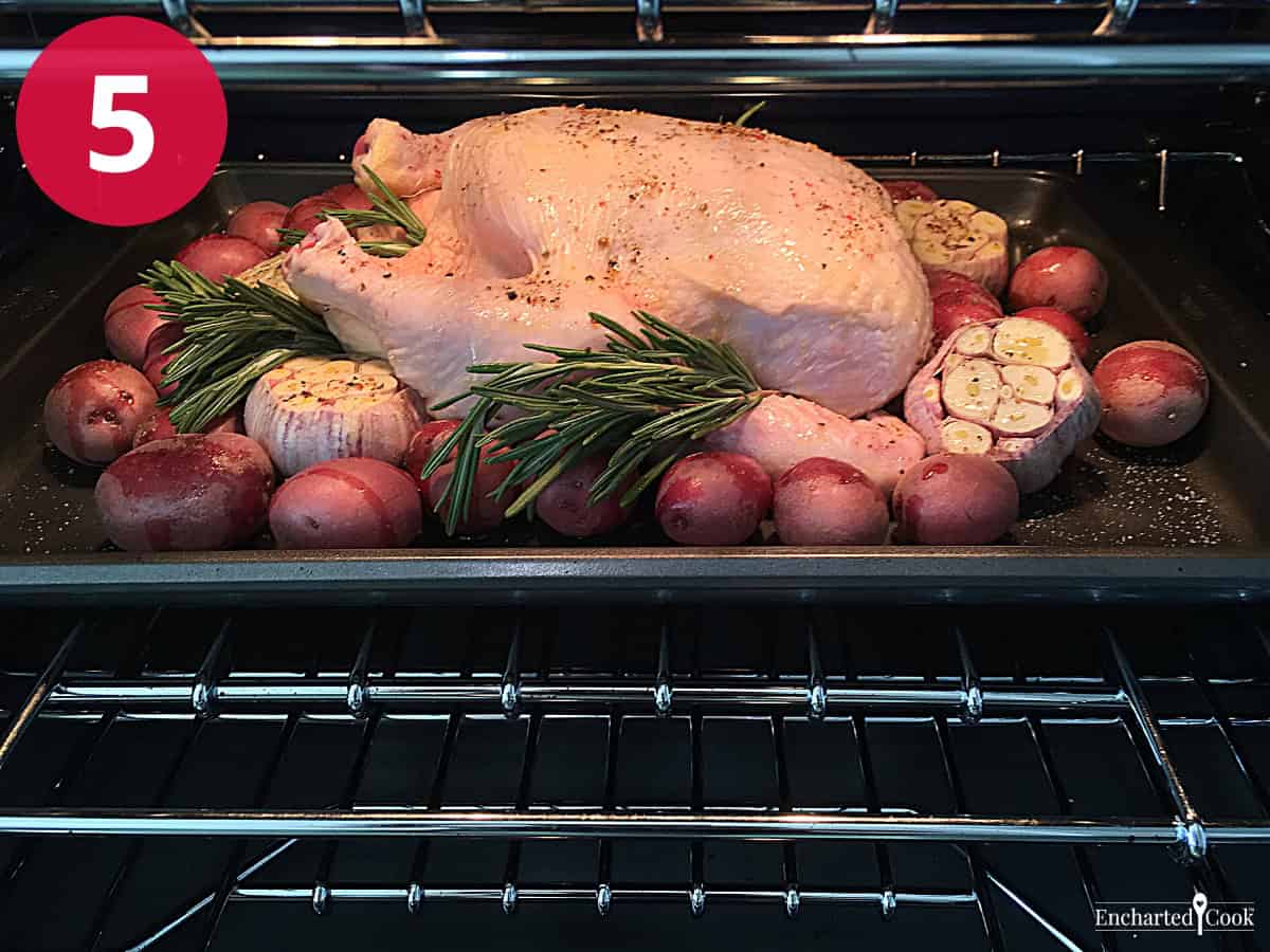 Process Photo 5 - Roasting the chicken dinner in the oven.