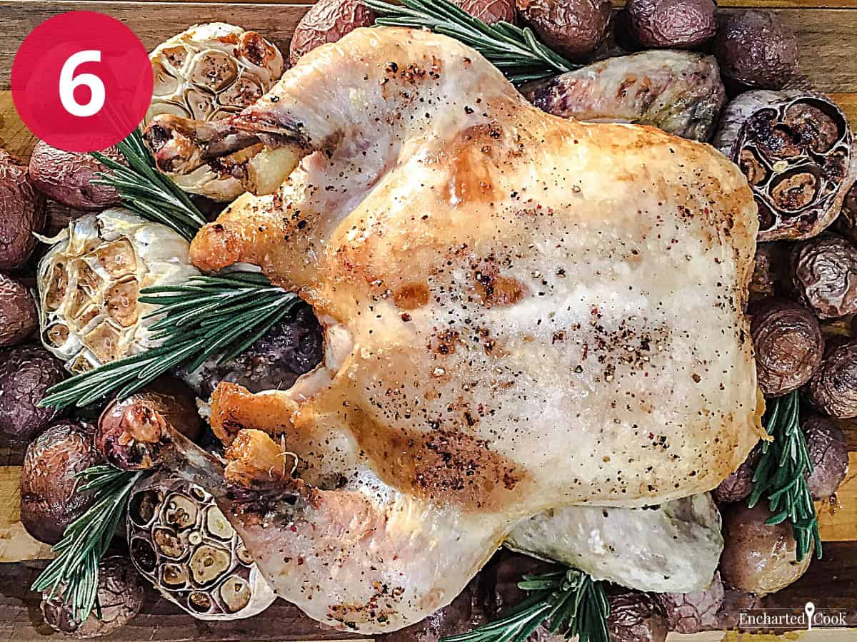 Process Photo 6 - Add a drizzle of sherry, roast to 165°F, and transfer the dinner to a cutting board to rest.