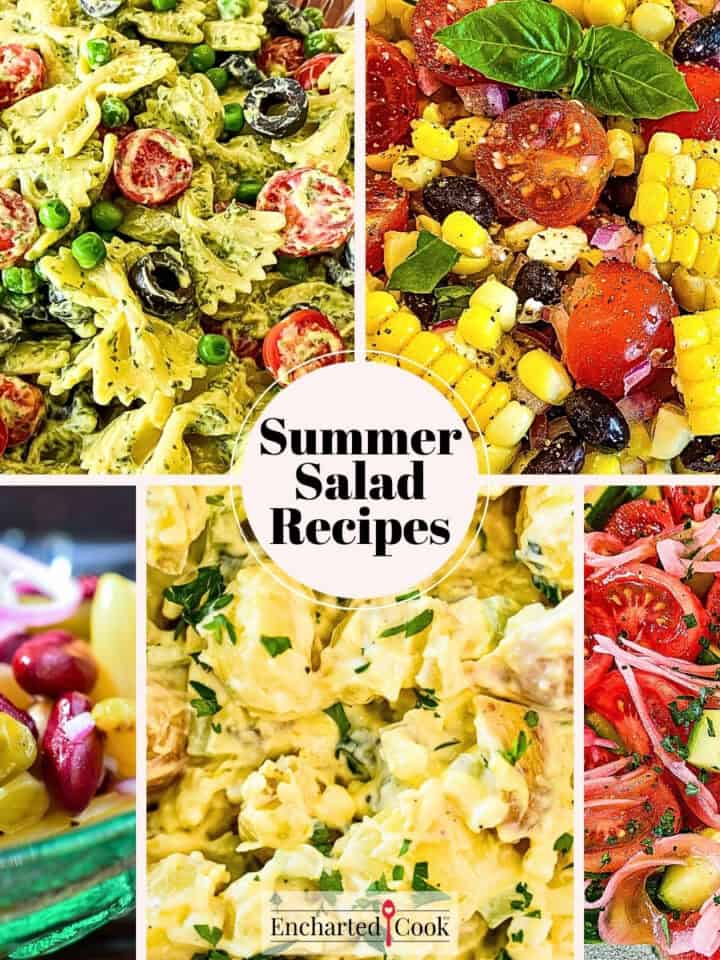 Square collage of Summer Salads with text overlay of "Summer Salad Recipes".