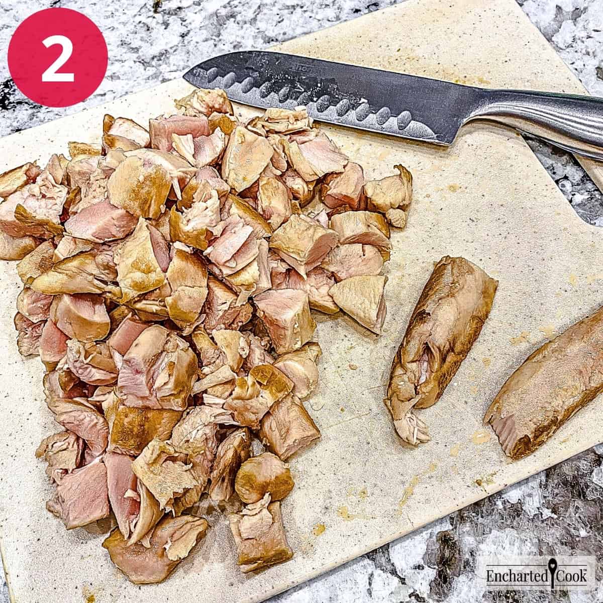 Step 2 - Cut the chicken tenders into bite-sized pieces.